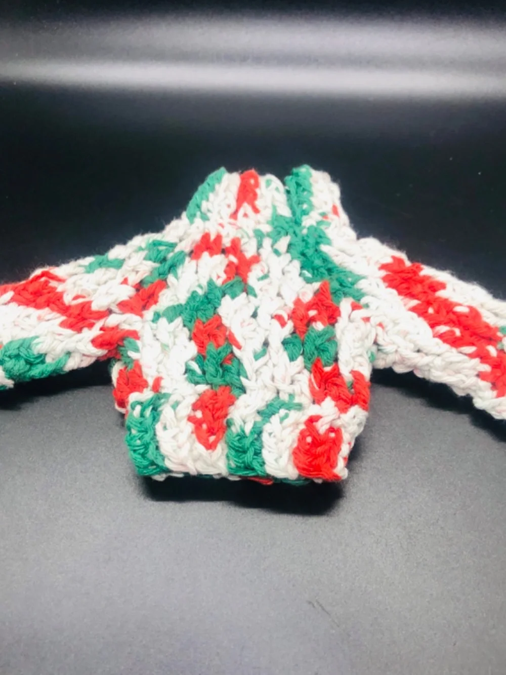 Christmas Holiday Crochet Mini Chunky Sweater Ornament, Gift Tag, Gift Tag, 3”x5